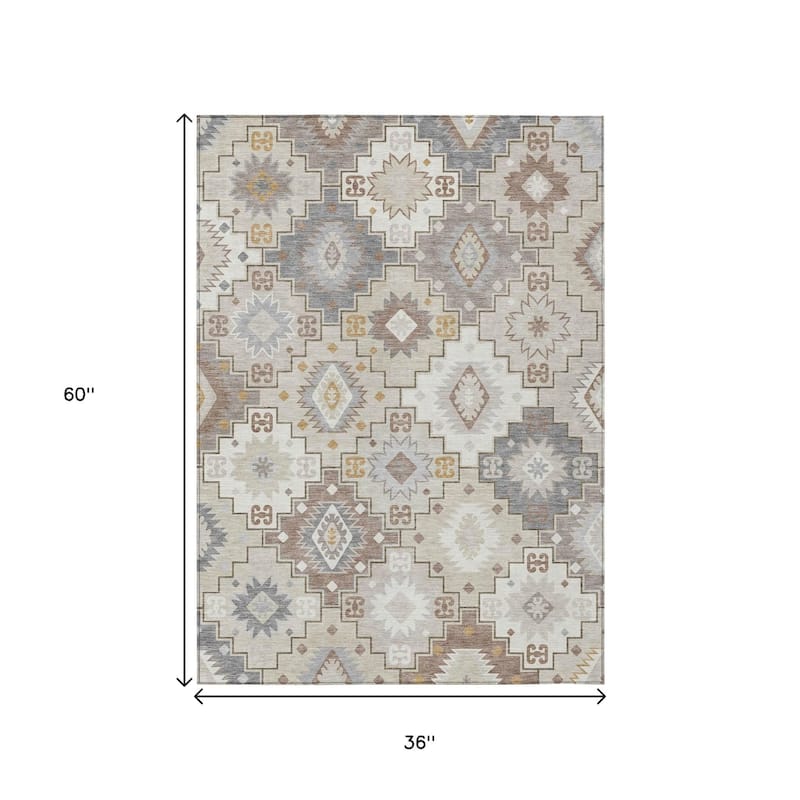 HomeRoots Southwestern Transitional Rectangle Outdoor Rug