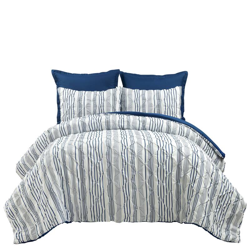 Lush Decor Ravello Pintuck Stripe Comforter 5 Piece Set