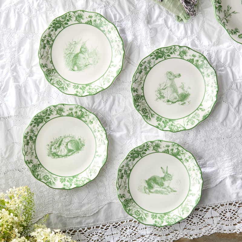 Certified International Le Jardin Set of 4 Salad Plate 8.5" 4 asst - 8.5"W x 8.5"D x 1"H