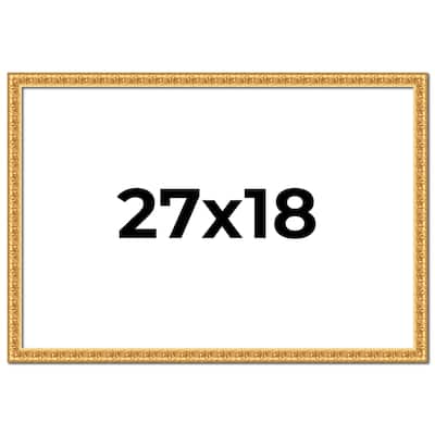 27x18 Frame Gold Real Wood Picture Frame Width 1 inches | Interior