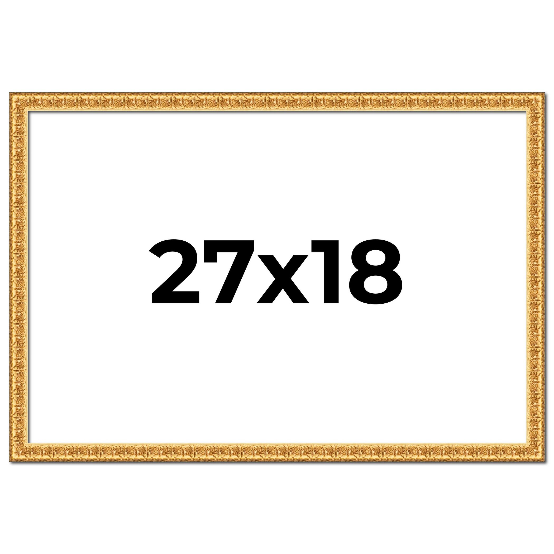 27x18 Frame Gold Real Wood Picture Frame Width 1 inches | Interior