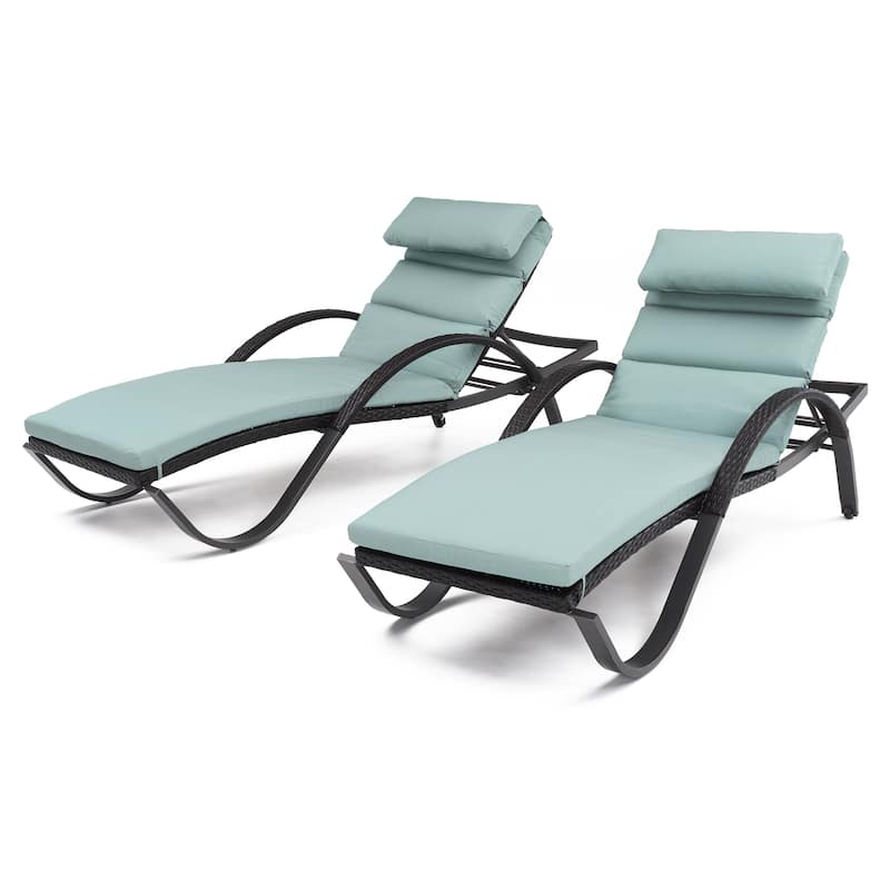 Deco 2 Aluminum Outdoor Patio Chaise Lounges Set