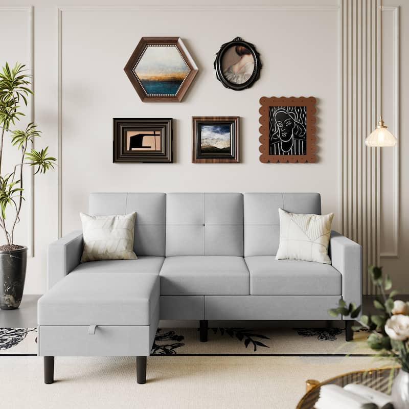 Futzca Convertible Sectional Sofa Couch - Beige