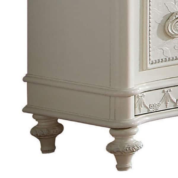 Dorie 54 Inch Wide Dresser, 6 Drawers, Oval Molded Trim, Ivory White Wood -  On Sale - Bed Bath & Beyond - 40386607