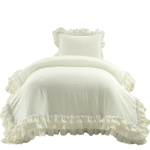 Silver Orchid Gerard Shabby Chic Ruffle Lace Comforter Set On Sale