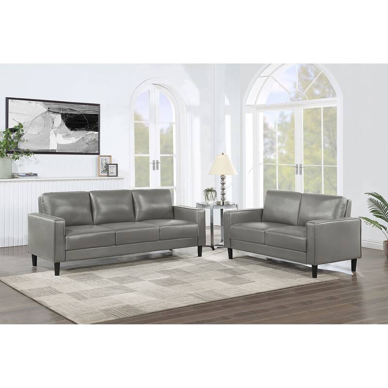 Ruth Transitional Upholstered Track Arm Sofa Set