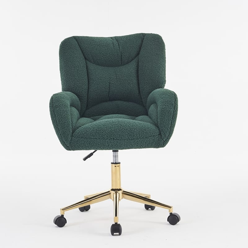 360 Swivel Fabric Home Office Chair With Gold Metal Base