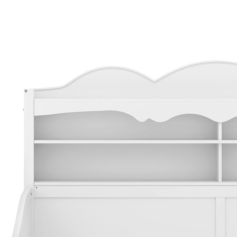 Twin Daybed with Storage Drawers and Headboard Shelving Wooden Frame