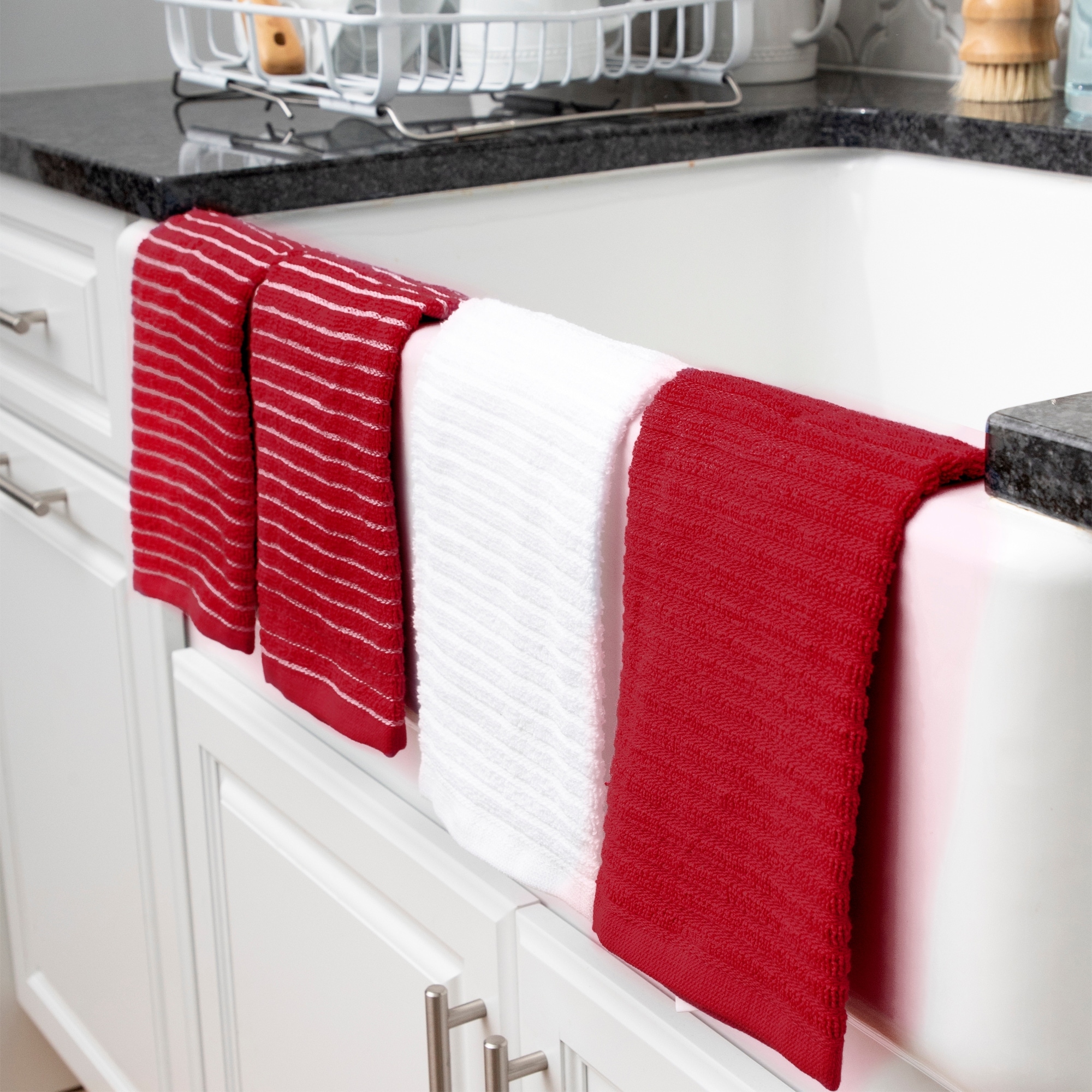 RITZ Cotton Terry Horizontal Stripe Bar Mop Kitchen Towels (Set of 4) - Bed  Bath & Beyond - 34427900