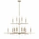 preview thumbnail 1 of 2, Elora 20-light Matte Brass Hanging Chandelier