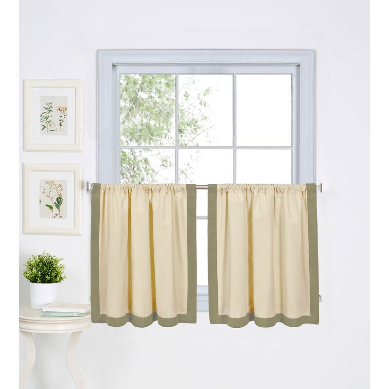 Wilton Colorblock Kitchen Window Tiers, Set of 2
