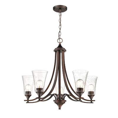 Millennium Lighting Natalie 5 Light Chandelier with Clear Seeded Glass Shades