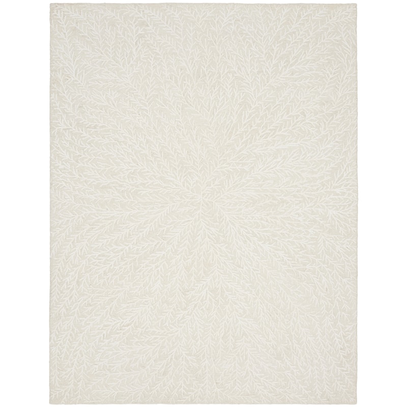 Michael Amini Star Contemporary Textured Botanical Abstract Glam Area Rug