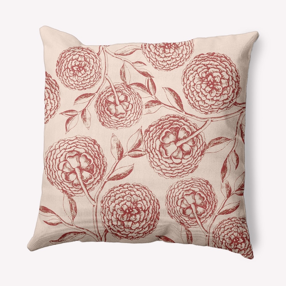 Antique Flowers Indoor/Outdoor Throw Pillow
