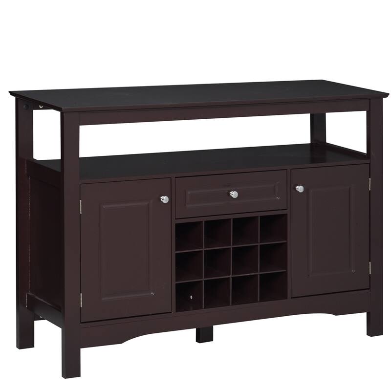 Modern Wood Sideboard Buffet Cabinet with Drawer and Wine Rack