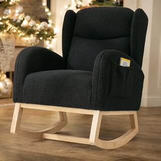 Teddy Fabric Rocking Chair With Packet Wood Legs - Bed Bath & Beyond ...