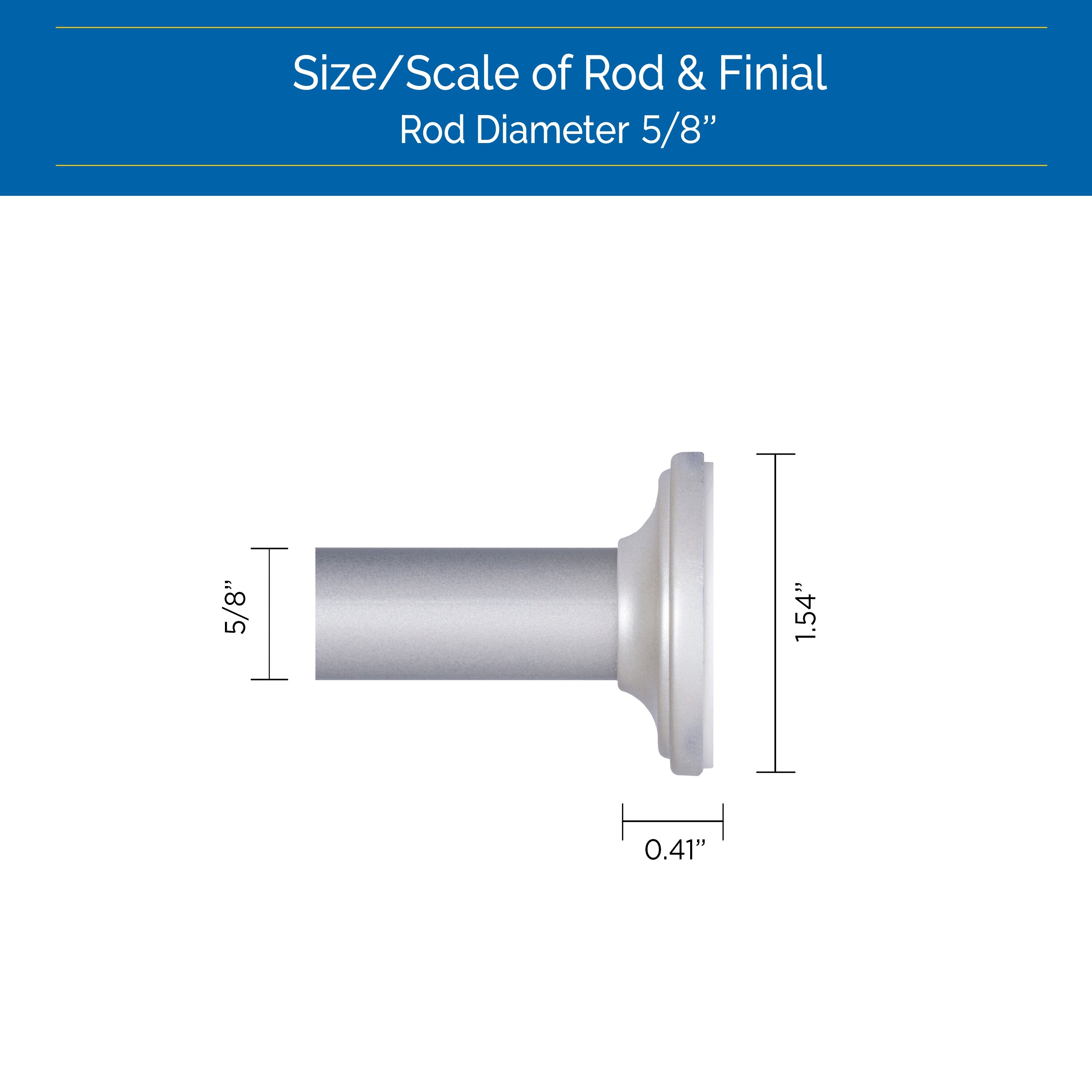 Sun Zero 5/8 Inch Adjustable Room Darkening Tension Rod 28 to 60 Inches-image