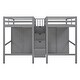 preview thumbnail 4 of 7, Twin Over Twin Bunk Bed with Roof, Slide and Ladder