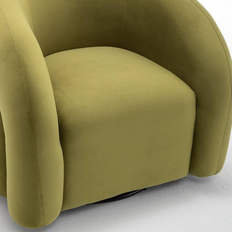 SEYNAR Modern Glam Velvet 360 Degree Swivel Accent Armchair with Tufted Back