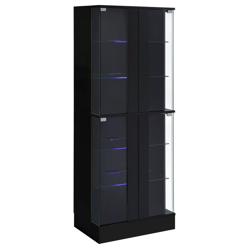 Cabra Contemporary 4-door LED Curio Display Cabinet