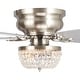 preview thumbnail 10 of 9, 48" Polished Nickel Low Profile Crystal Ceiling Fan with Light and Remote