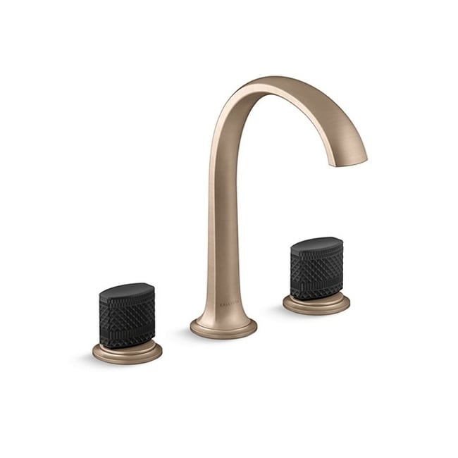 Kallista P25057-CMB Script Widespread Bathroom Faucet with Matte Black