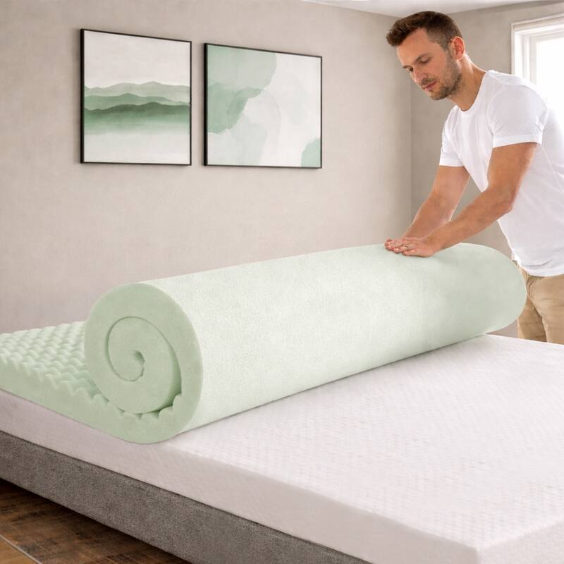 Onetan, 1" & 2" High Density Convoluted Egg Shell Breathable Foam Topper