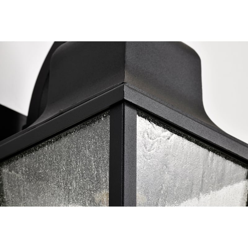 Lawrence 1 Light Small Wall Lantern Matte Black with Clear Seeded Glass