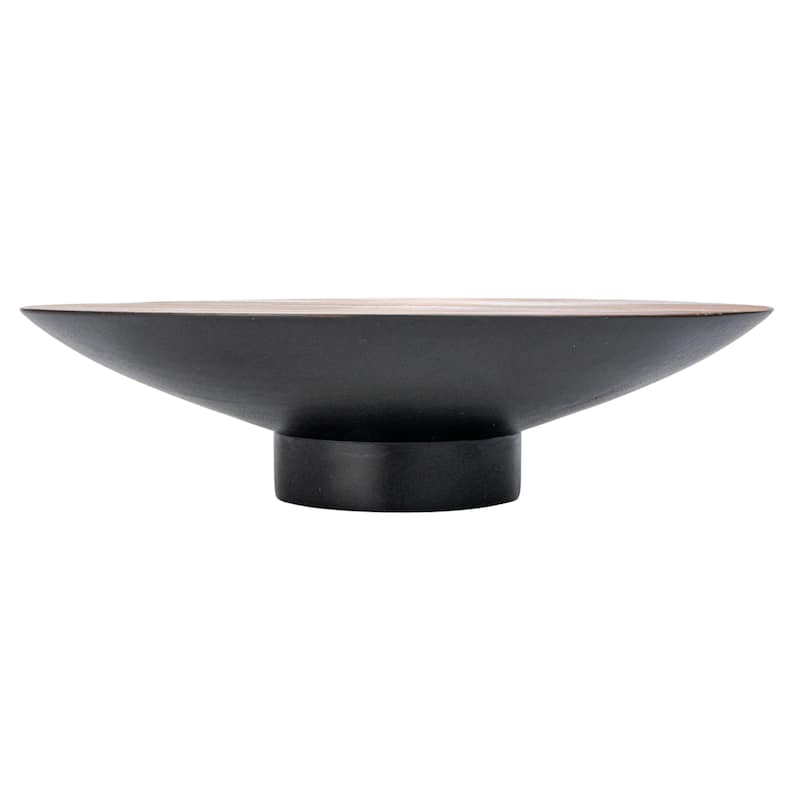 Acacia Wood Serving Tray with Metal Base