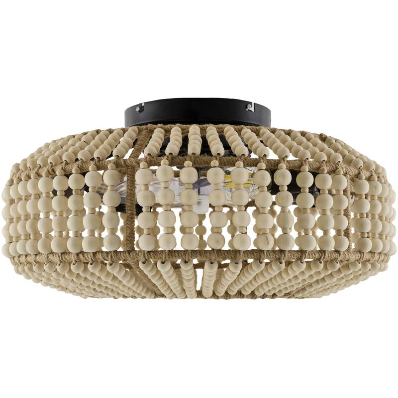 Livabliss Windora Traditional Chandelier - 20"L x 20"W x 10"H - Black/Wheat