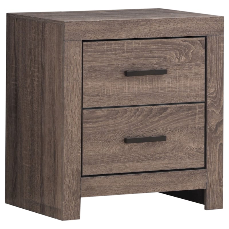 Sili 4pc Queen Storage Bedroom Set, Oak Brown and Dark Bronze
