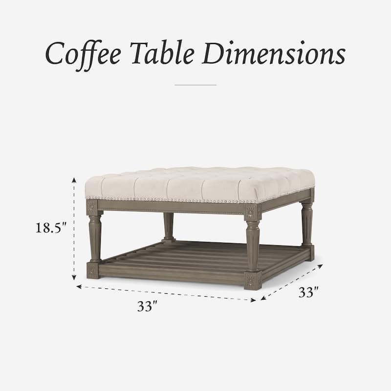 Maven Lane Mesa Square Upholstered Coffee Table