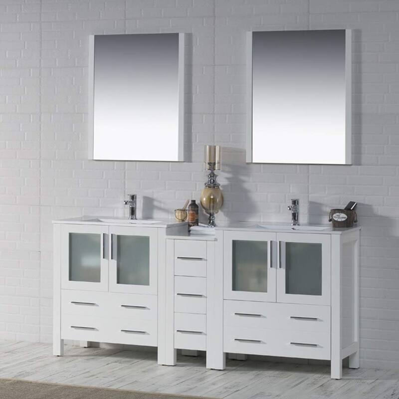 Blossom Sydney 72" Solid Wood Double Sink Bathroom Vanity with Cabinet