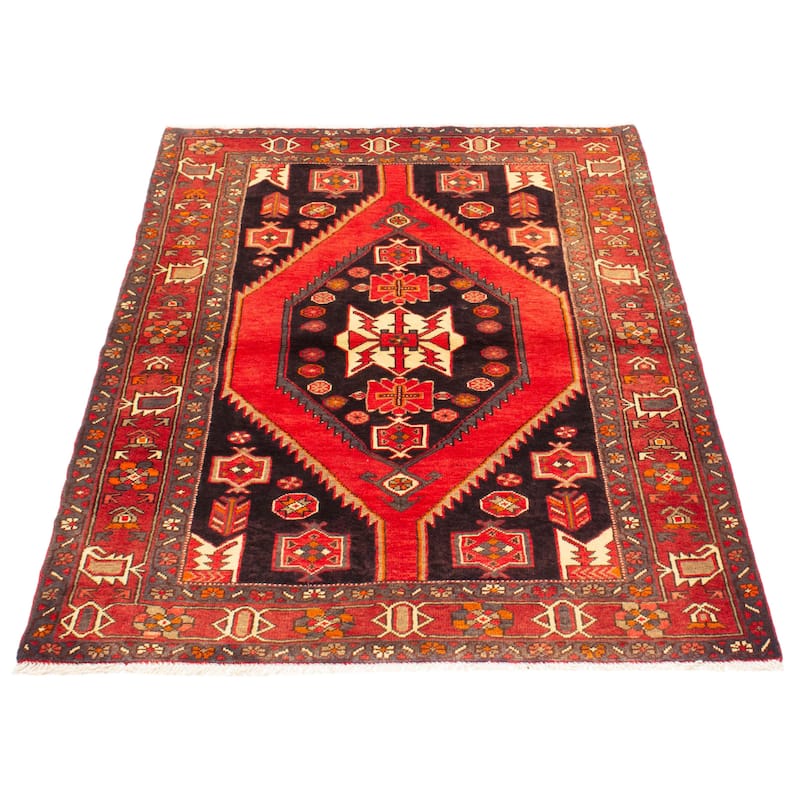 ECARPETGALLERY Hand-knotted Andelz Navy Wool Rug - 4'11 x 6'8