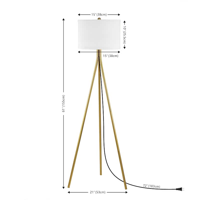 SAFAVIEH Lighting Tuba 61-inch Tripod Floor Lamp