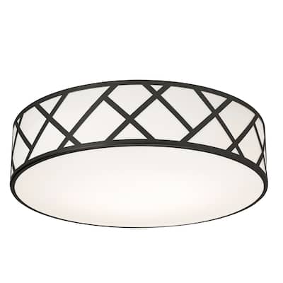AFX HVNF21MB Haven 3 Light 21" Wide Flush Mount Drum Ceiling Fixture