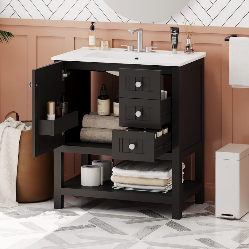 Bathroom Vanity Cabinet with Ceramic Sink
