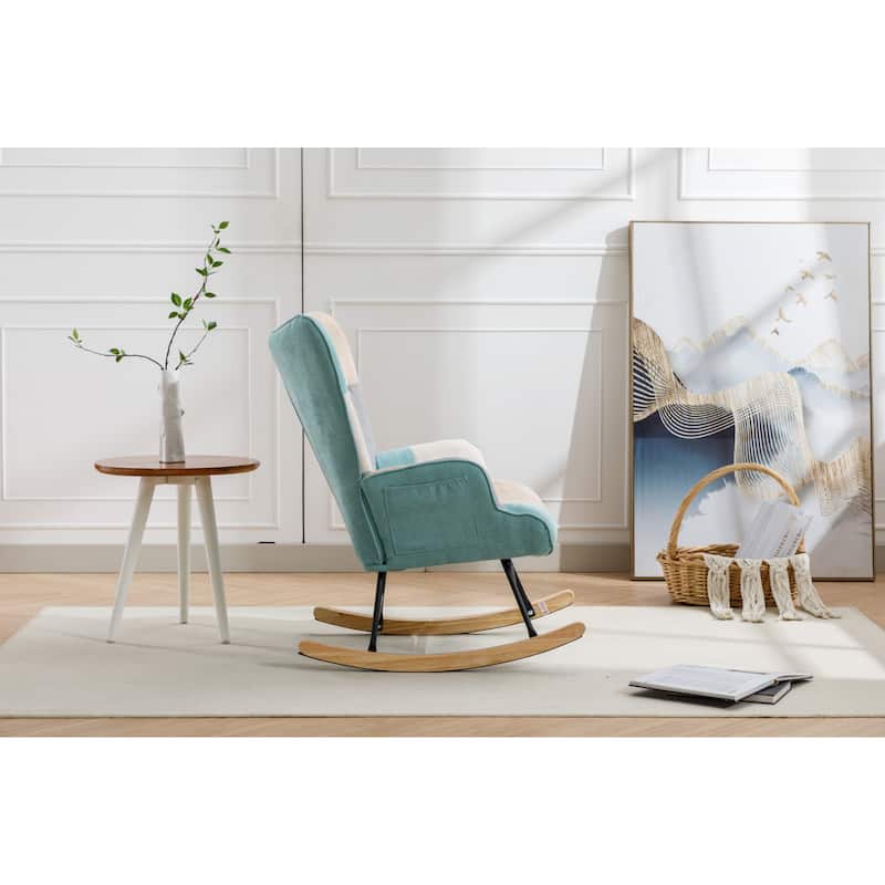 Modern Patchwork Accent Chair for Living Room Bedroom Studio