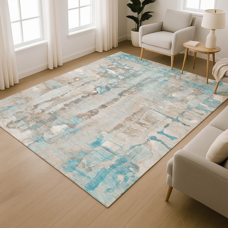 Premium Washable Super Soft Contemproary Rugged Mayfield Rug