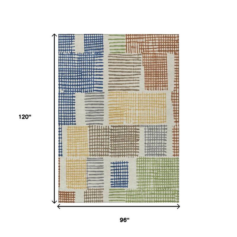 HomeRoots Geometric Transitional Rectangle Outdoor Rug