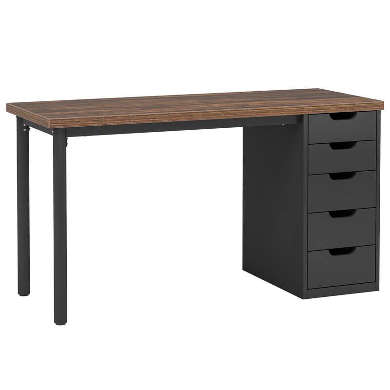 Modern Vanity Desk with 5 Reversible Drawers, Multiple Storage Makeup Desk, Christmas Gift for Home Use