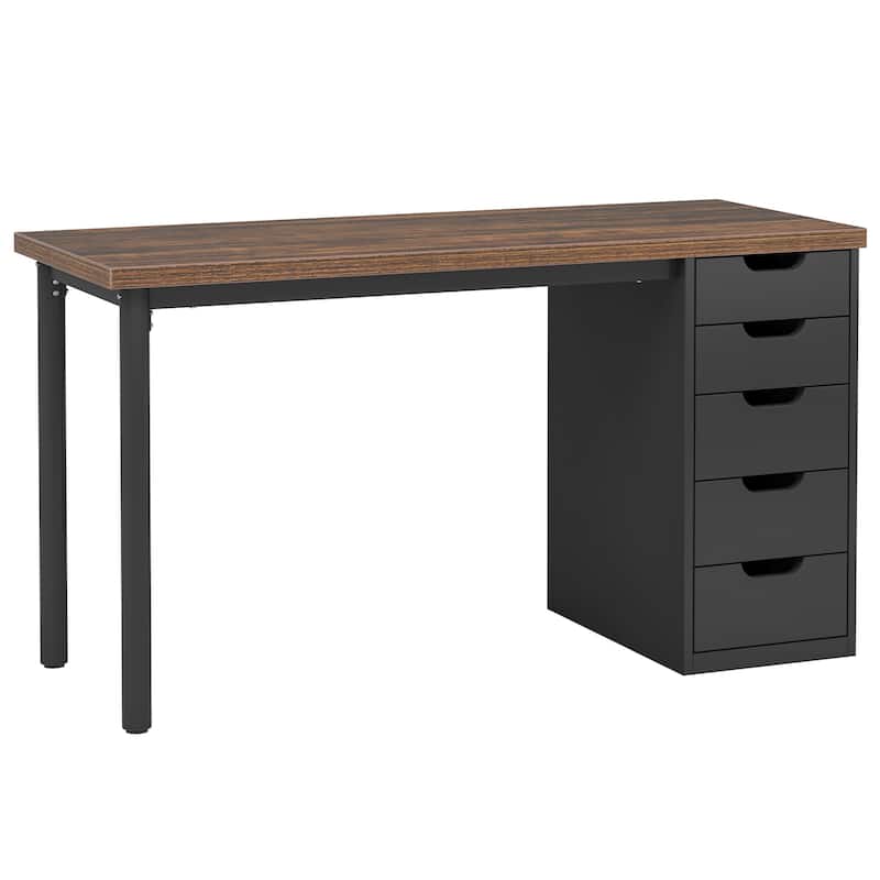 Vanity Desk with 5 Drawers, Modern Makeup Desk with Mulitple Storage, Gifts for Christmas