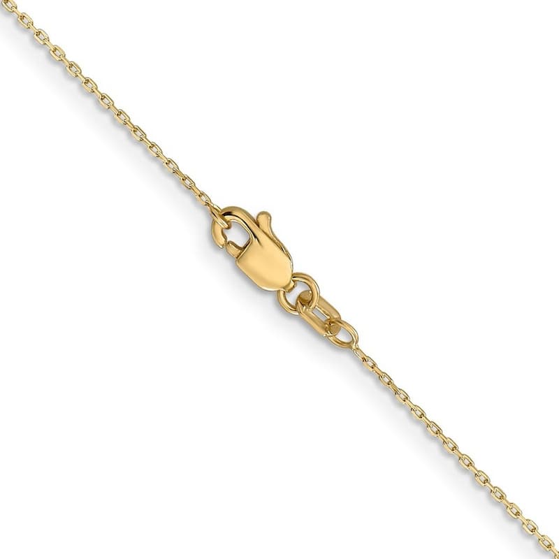 Curata 10k Yellow Gold 0.6mm Diamond Cut Cable Chain Necklace (Lobster)