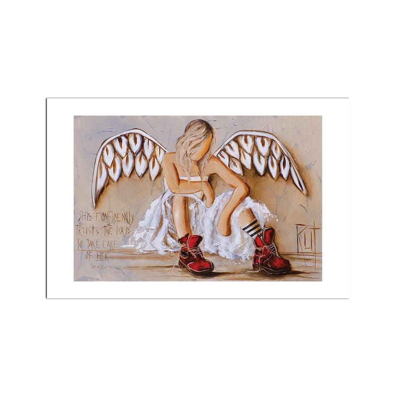 She Confidently Trusts Fine Art Paper Print by Ruth's Angels - Multi