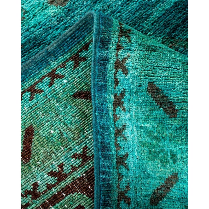 Overton Hand Knotted Wool Vintage Inspired Modern Contemporary Overdyed Gray Area Rug - 11' 9" x 17' 6"