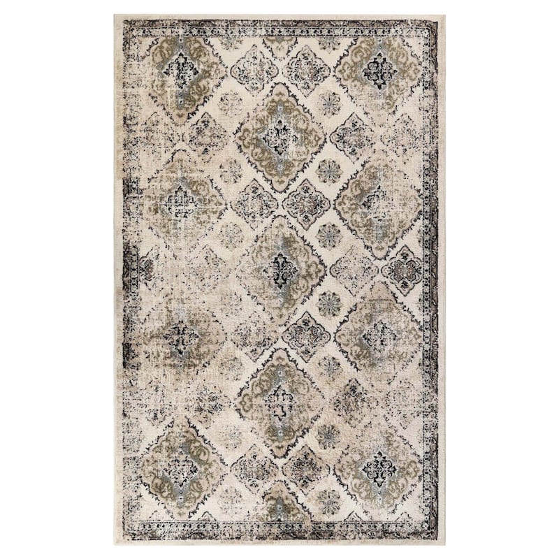 Superior Mayfair Distressed Damask Traditional Indoor Area Rug