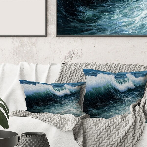 Designart Storm Waves In The Ocean Nautical Coastal Printed