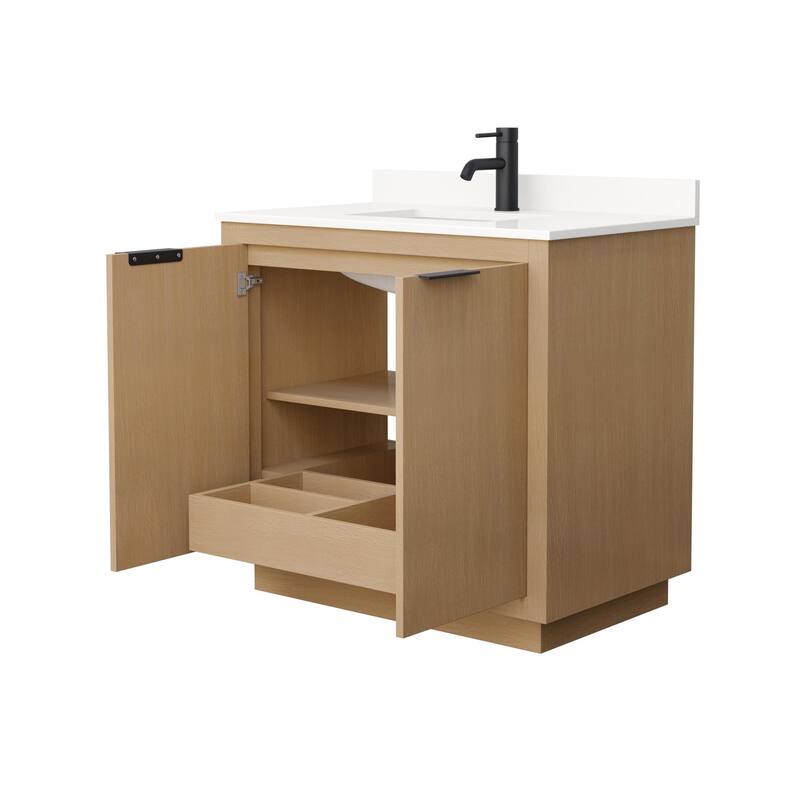 Maroni 36-inch Single Vanity, Single Hole Quartz Top