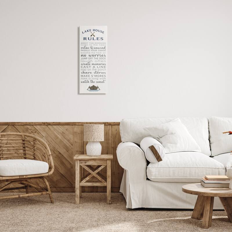 Stupell Fun Lake House Rules Canvas Wall Art Design By Seven Trees Design
