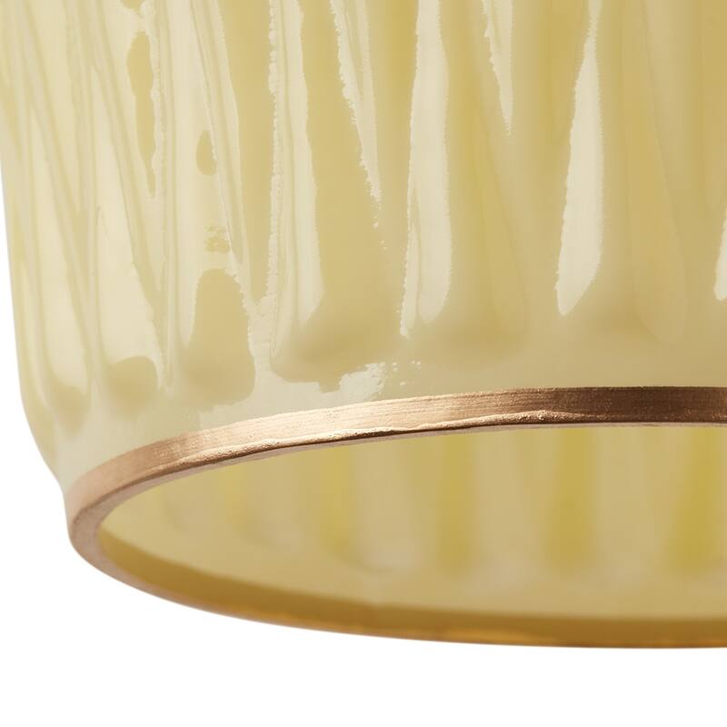 River of Goods Gold Metal and Yellow Glass Dome Shade 67.75-Inch Pendant Light - 6.75" x 6.75" x 8.75/67.75"